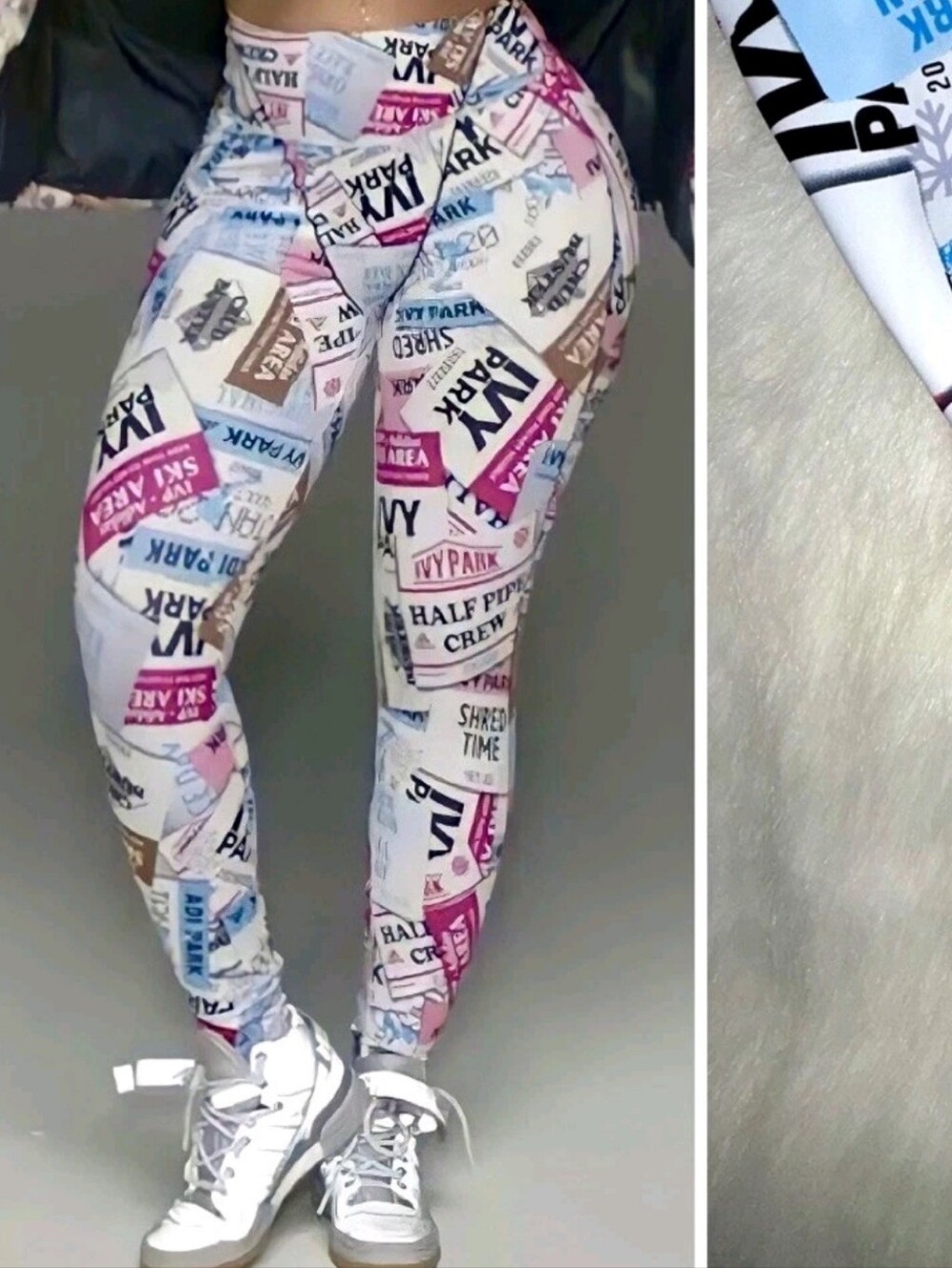 NWOT Adidas ×IVY Park Ski Tag Leggings Sz Sz Icy Park Beyonce Collage